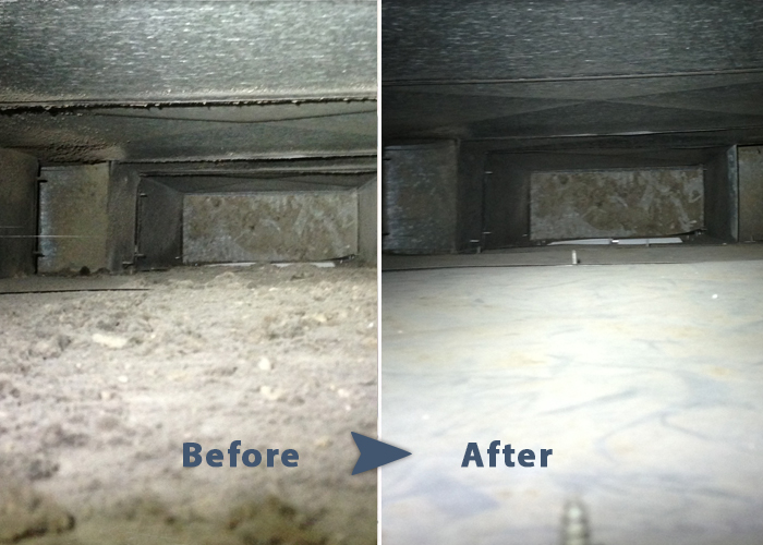 before after air duct cleaning